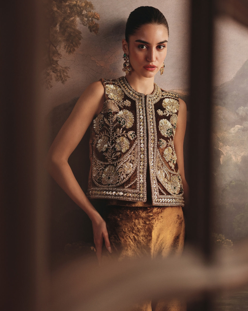 Rust Velvet Co-ord Set