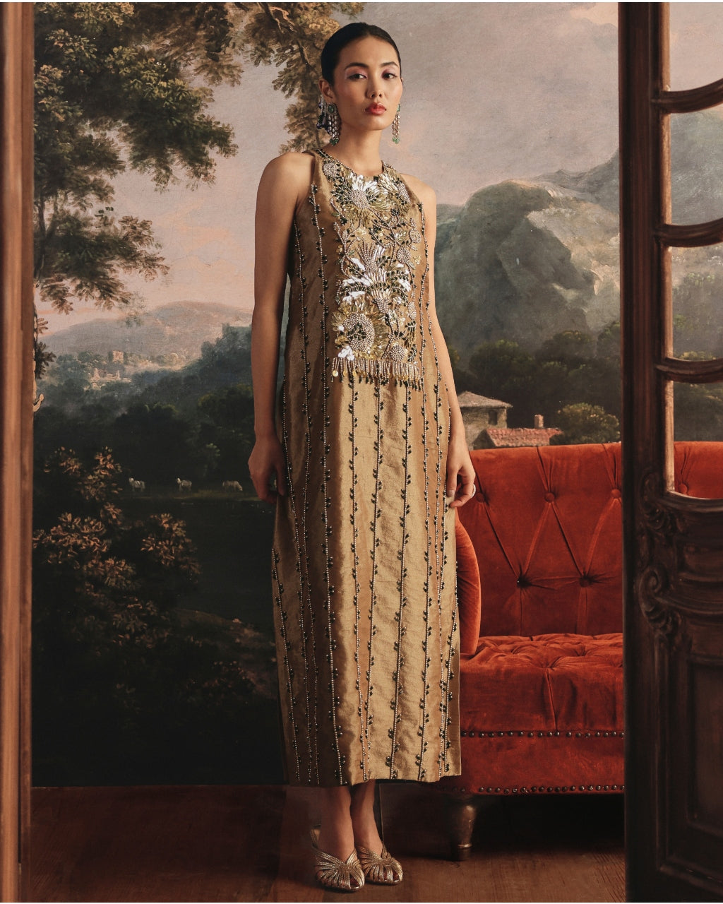 Gold Tissue Dress