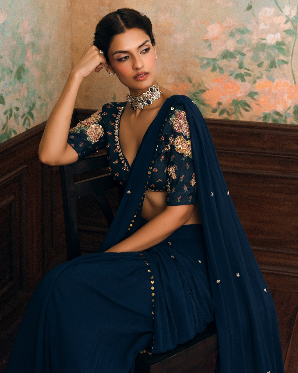 Kaia Sari Set – Navy Blue