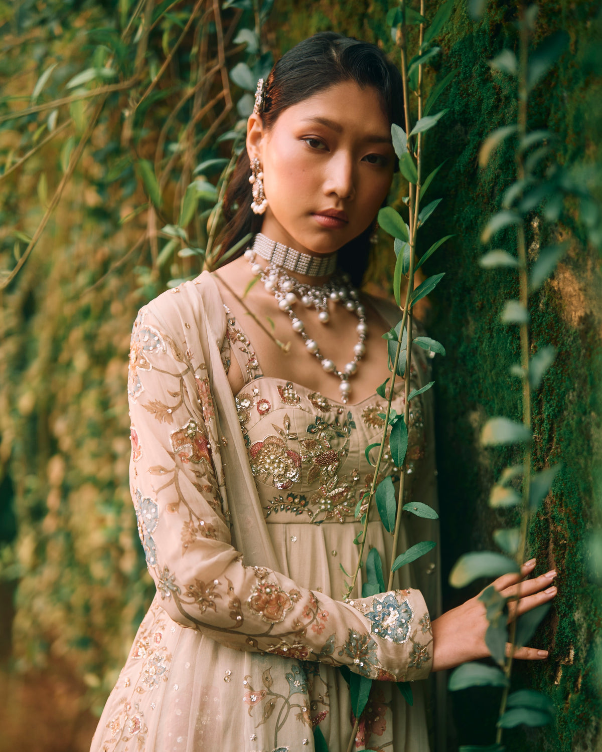 Rue Ivory Maxi Jacket & Anarkali Set