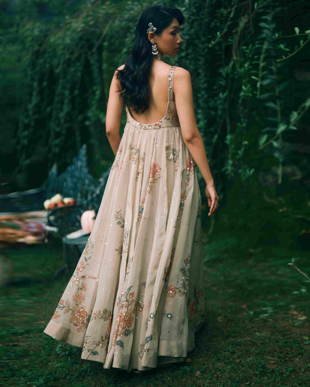 Rue Ivory Maxi Jacket & Anarkali Set
