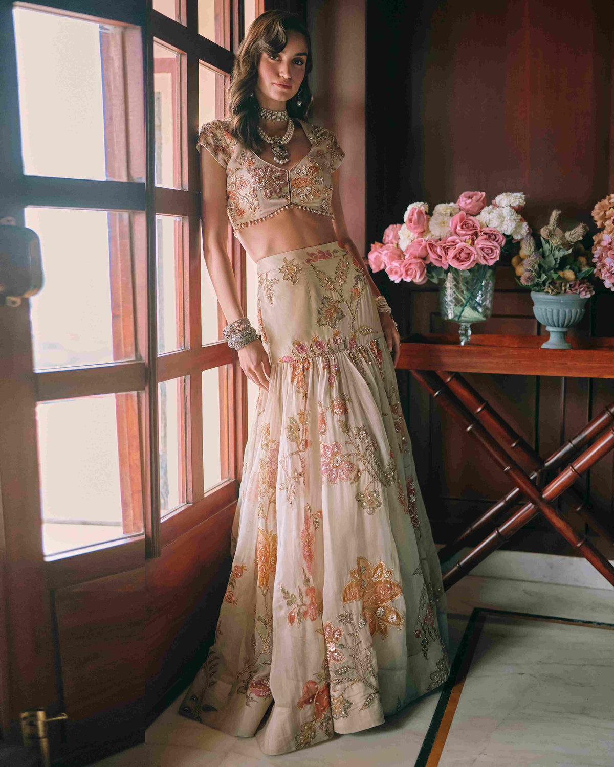Maelis Ivory Lehenga Set