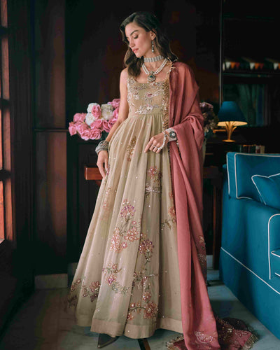 Zelda Olive Green Anarkali