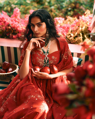 Marianne Sangria Red Cape Set