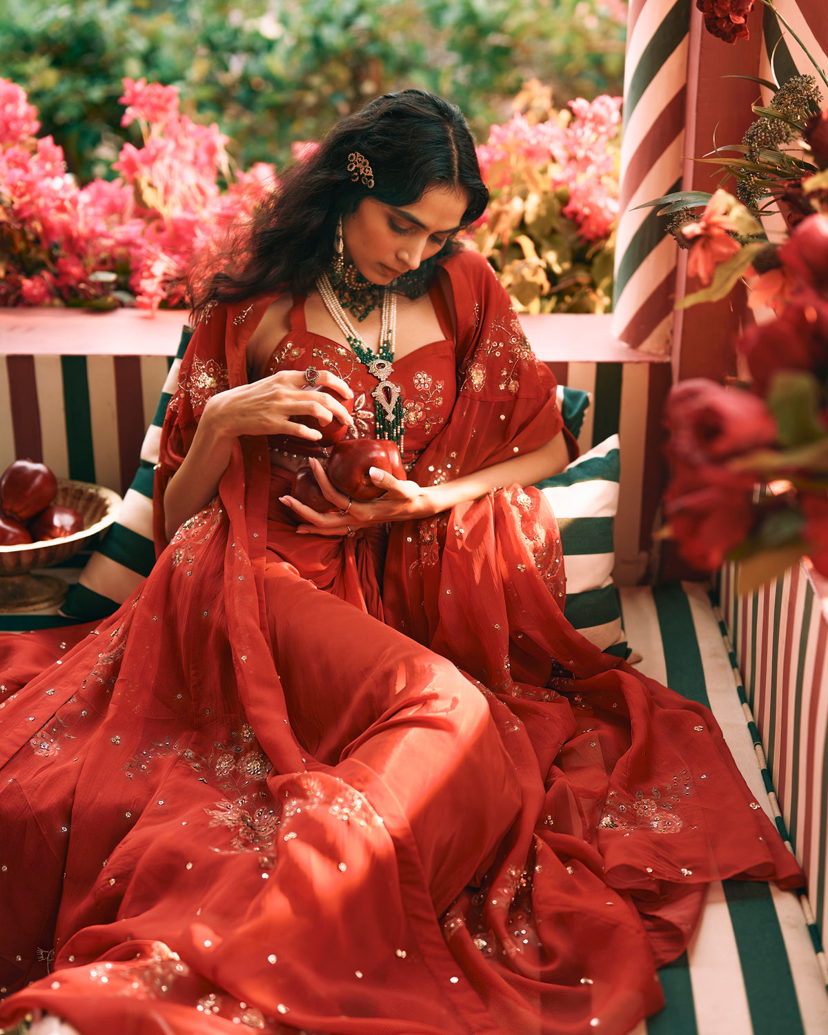 Marianne Sangria Red Cape Set