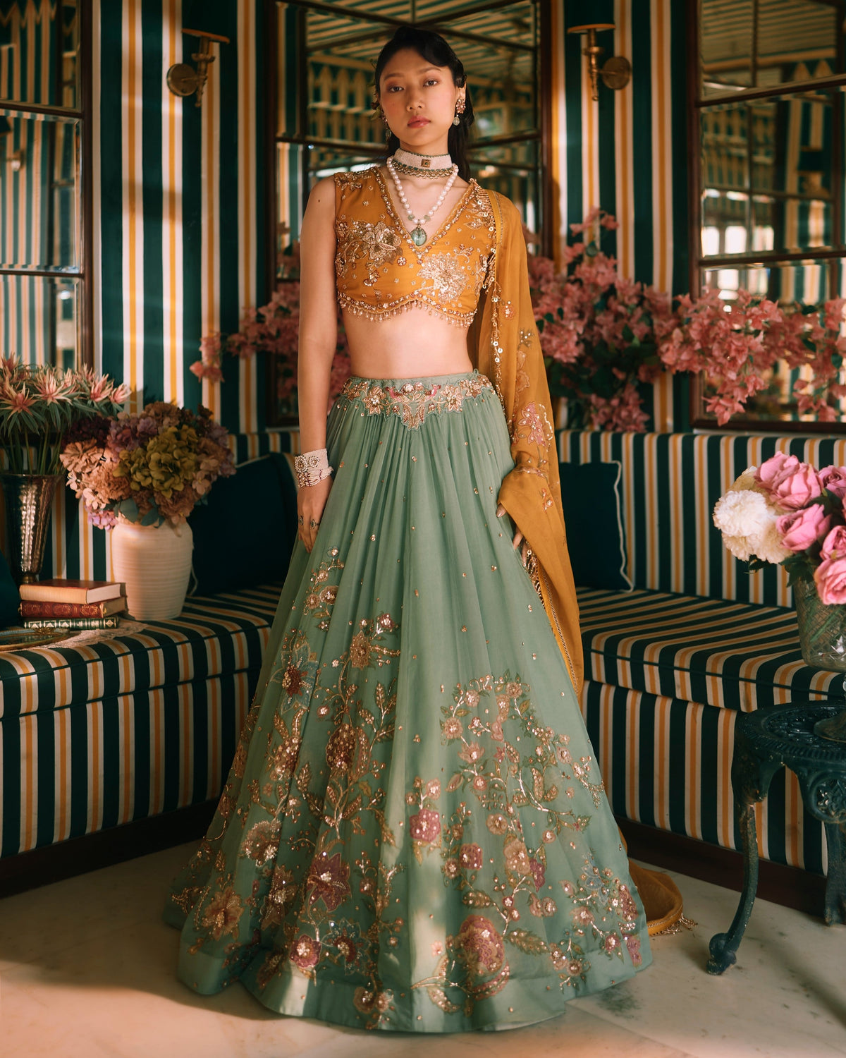 Ciel Jade Yellow Lehenga Set