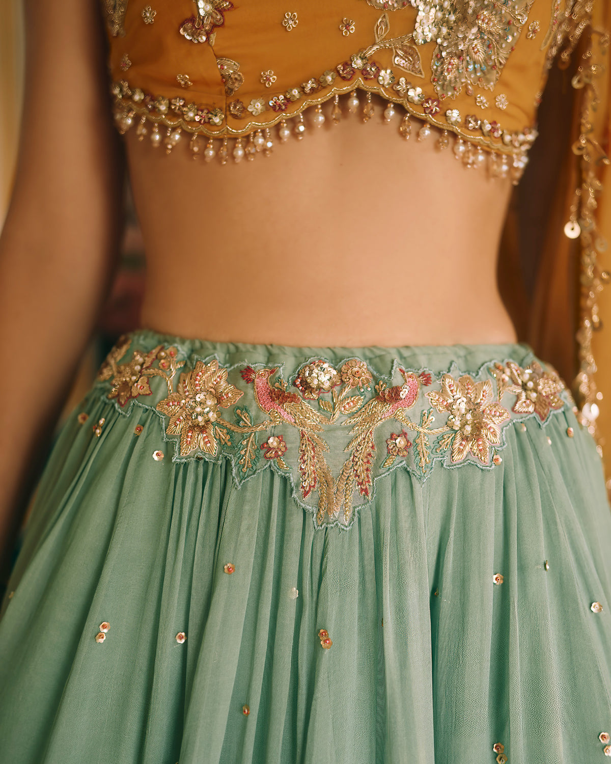 Ciel Jade Yellow Lehenga Set