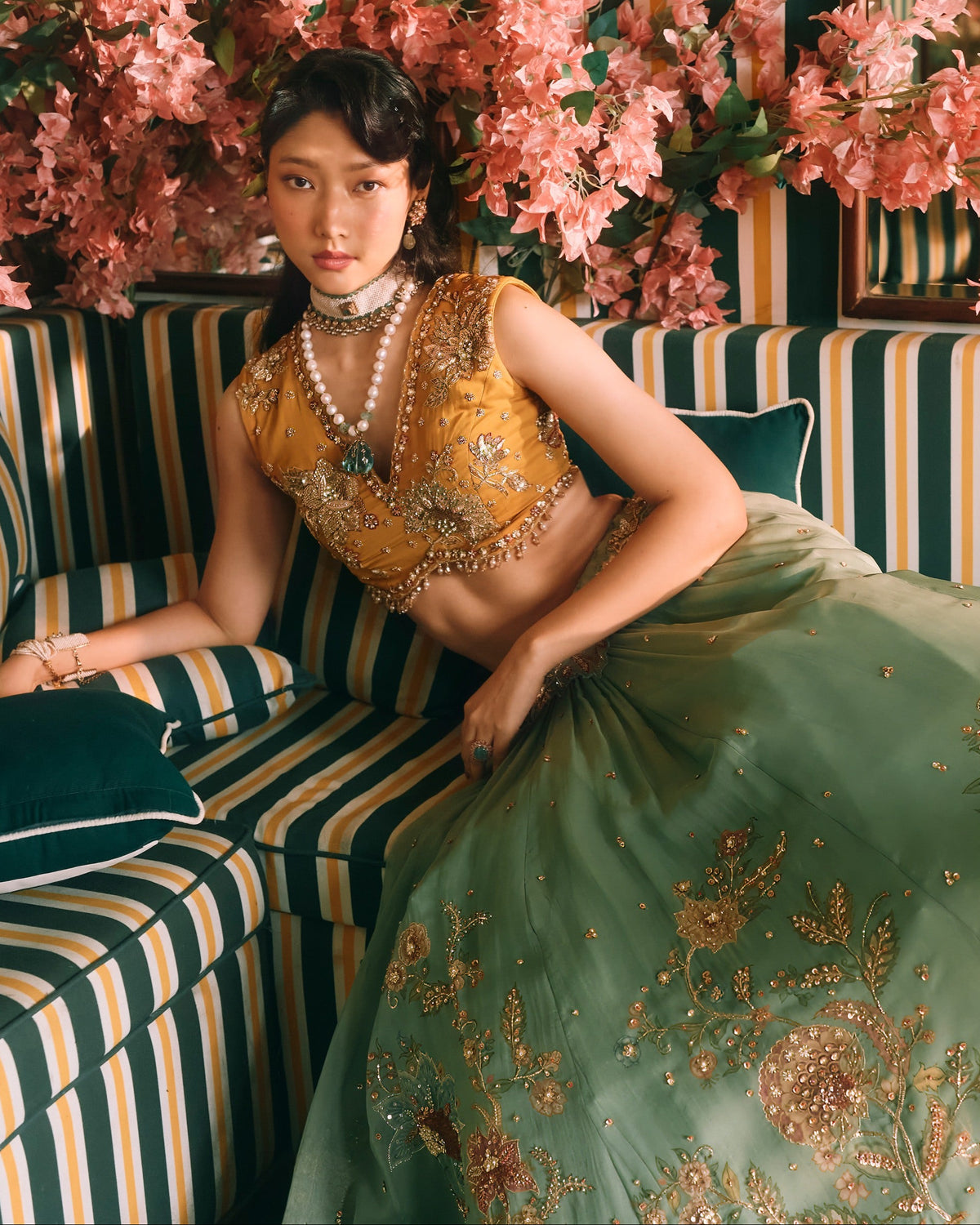 Ciel Jade Yellow Lehenga Set