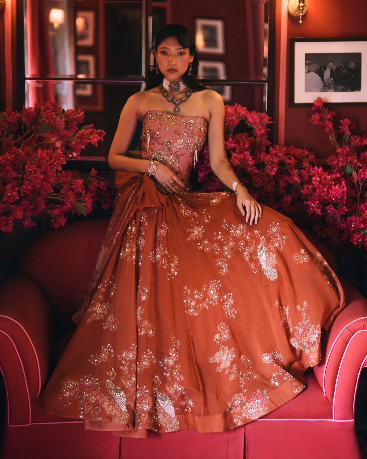 Delilah Rust Orange Lehenga Set