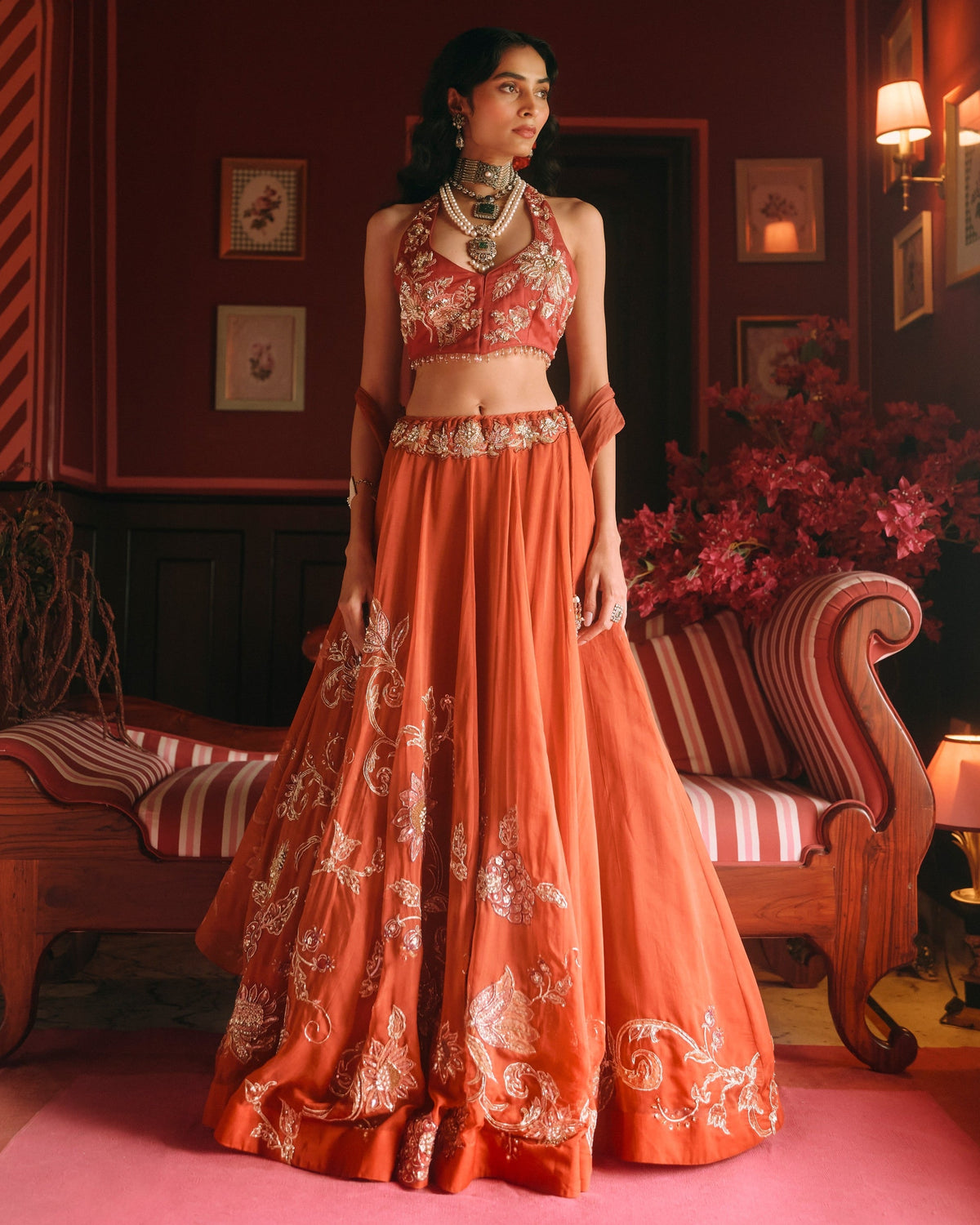 Dreamlet Rust Orange Lehenga Set