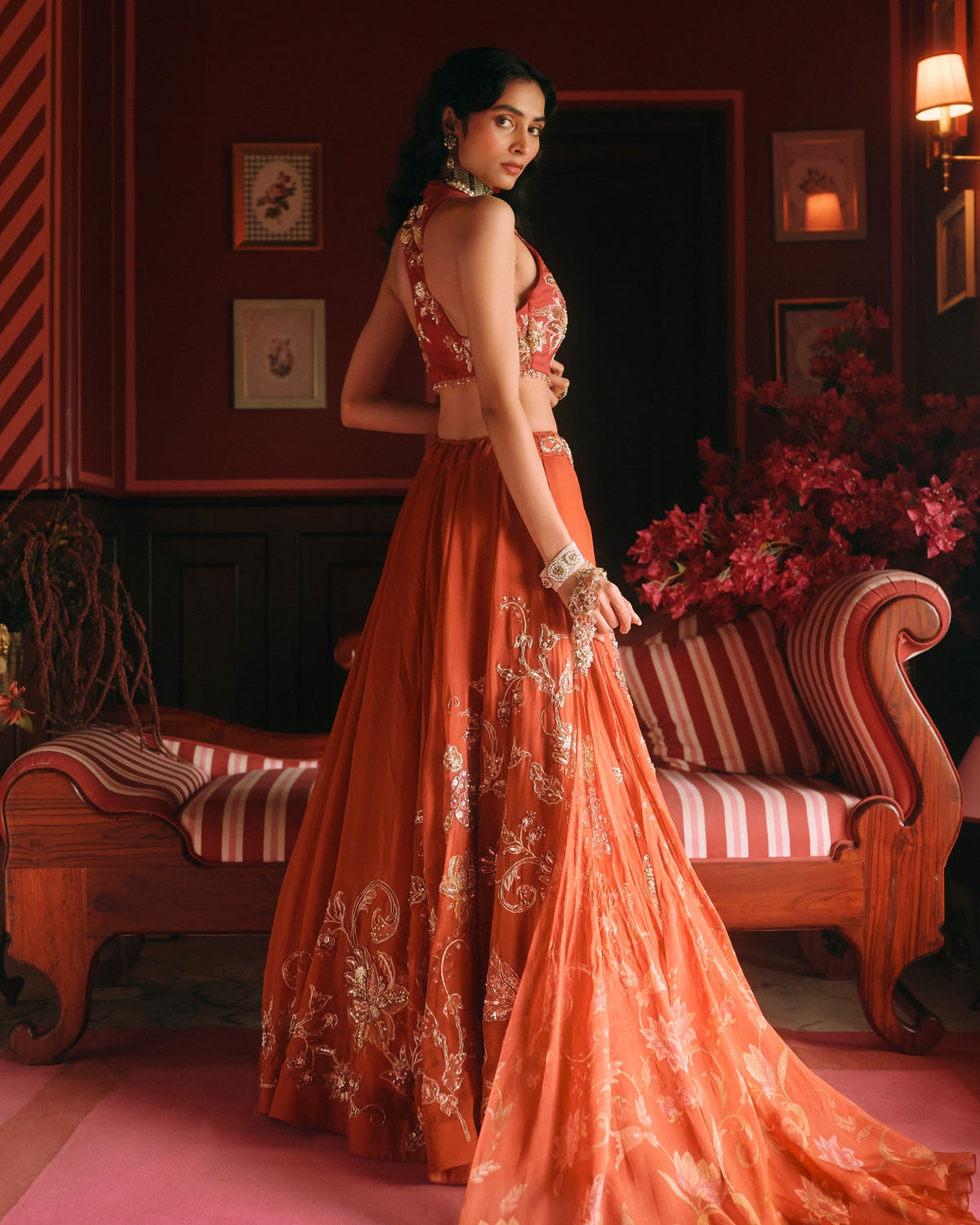 Dreamlet Rust Orange Lehenga Set