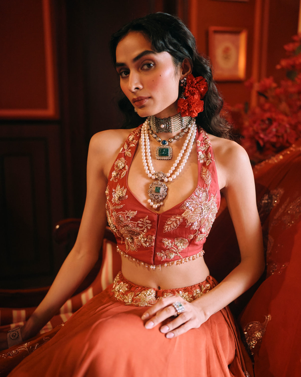 Dreamlet Rust Orange Lehenga Set