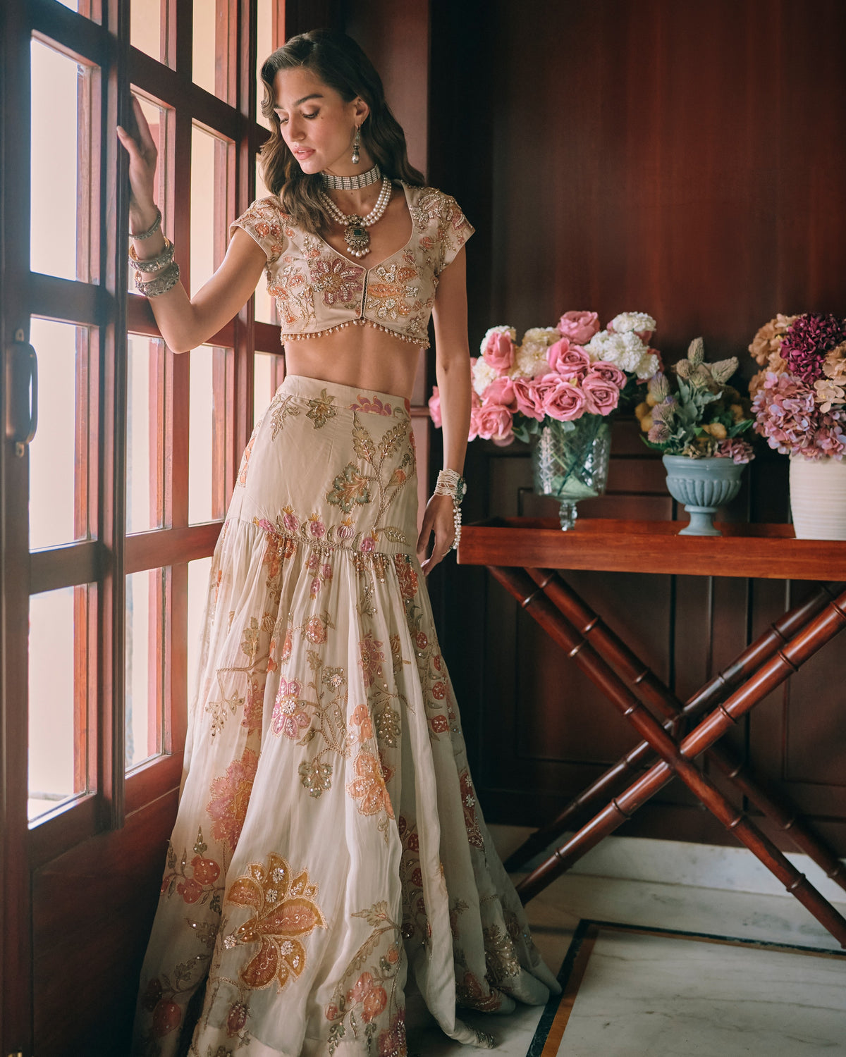 Maelis Ivory Lehenga Set