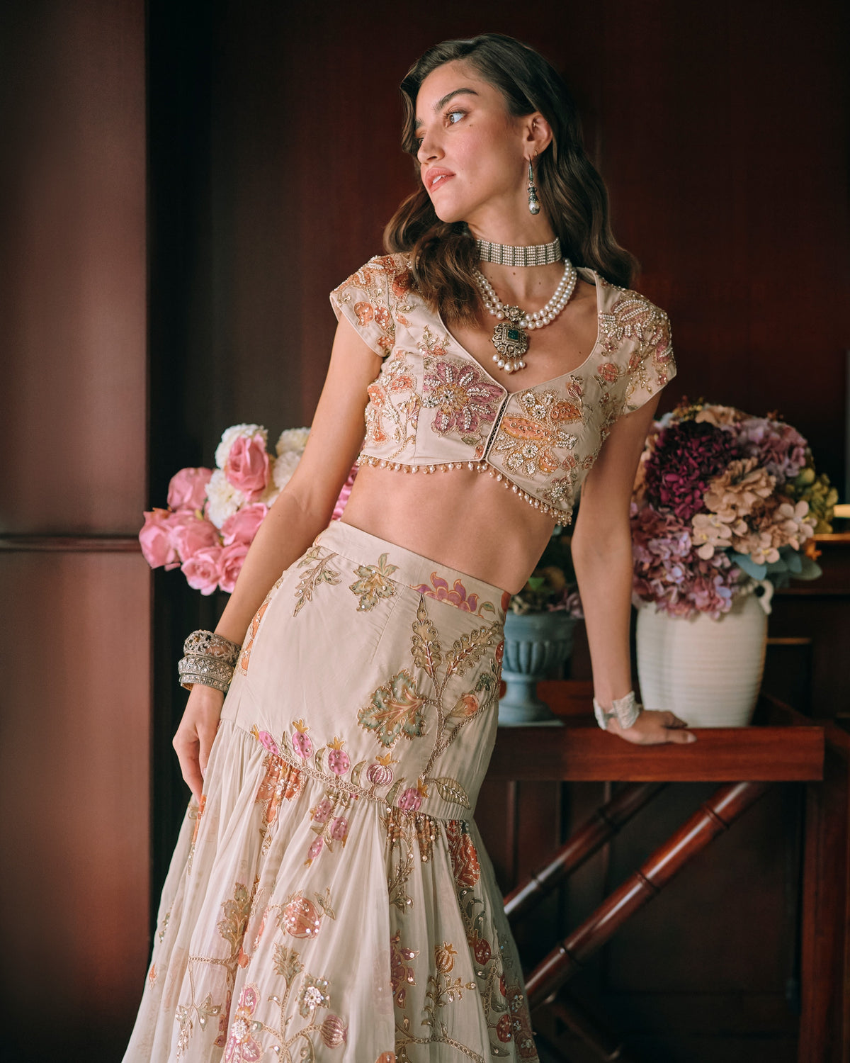 Maelis Ivory Lehenga Set