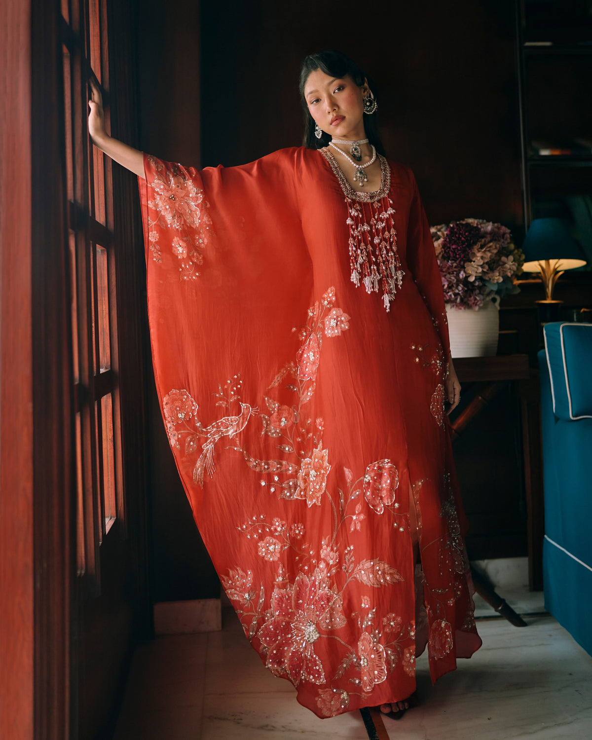 Raye Crimson Red Kaftan