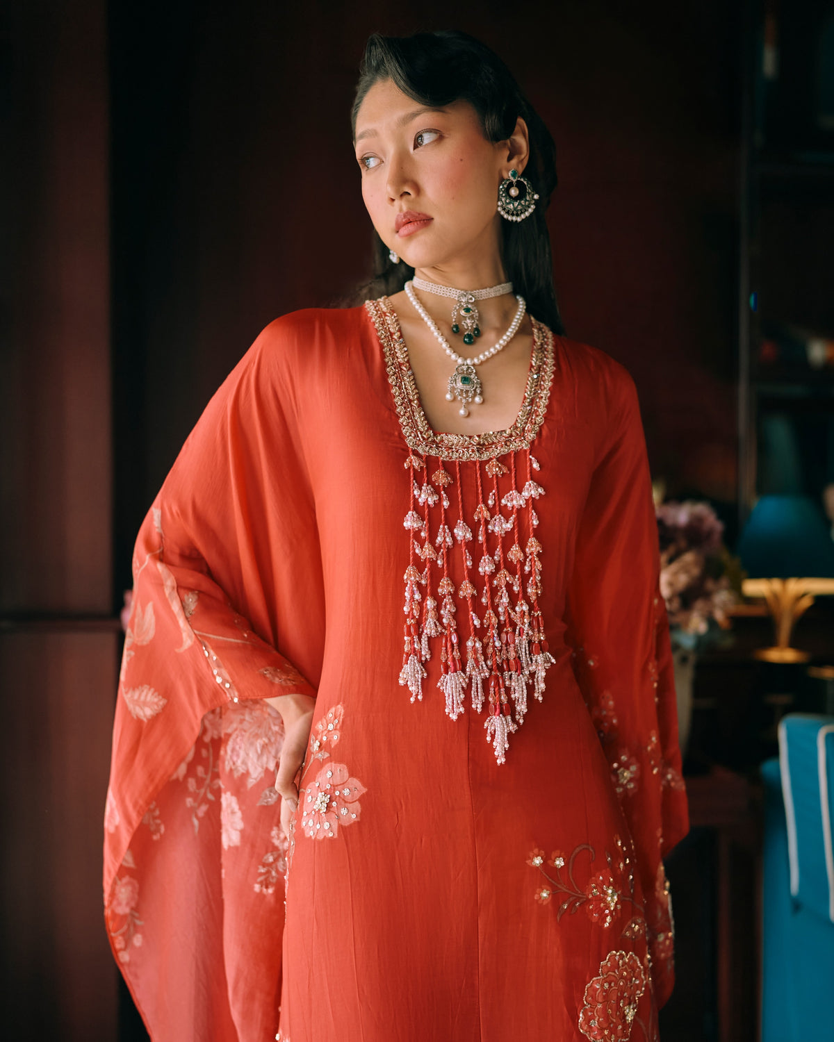 Raye Crimson Red Kaftan