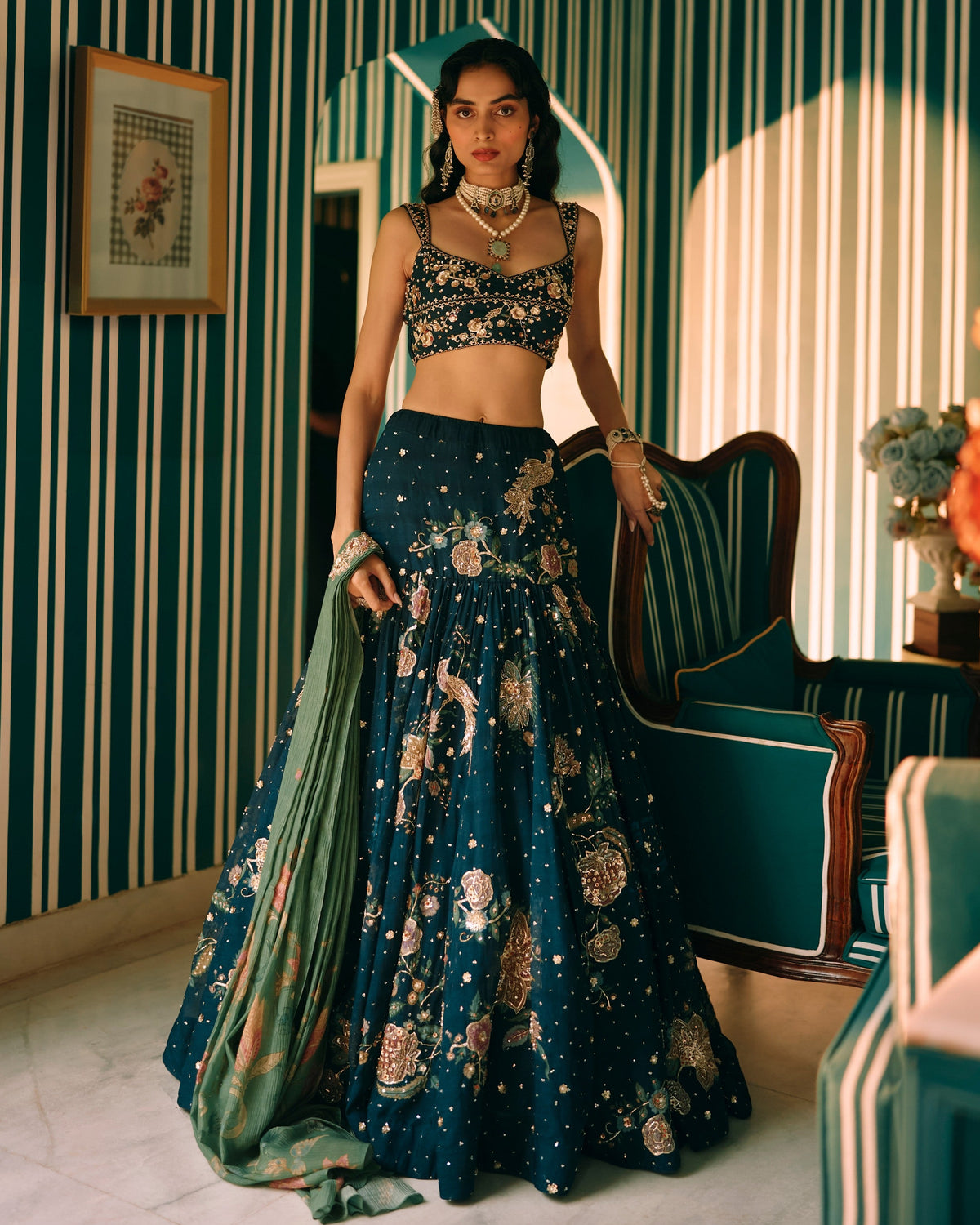 Whimsy Midnight Blue Lehenga Set