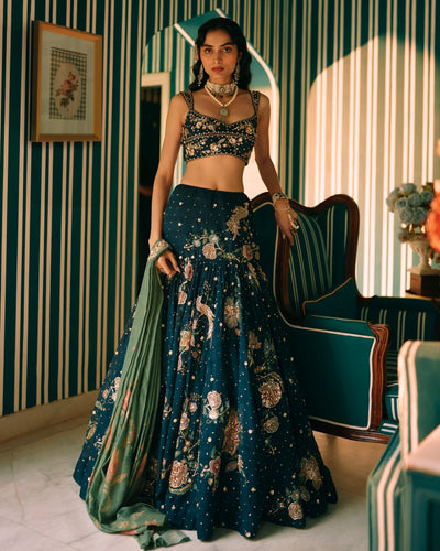 Whimsy Midnight Blue Lehenga Set