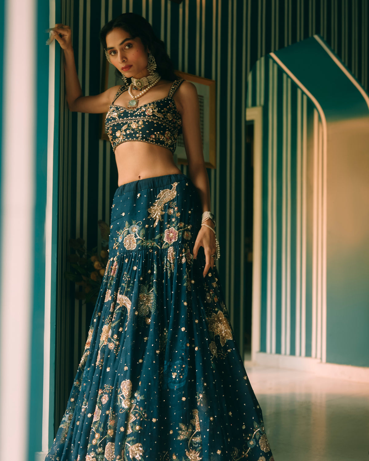 Whimsy Midnight Blue Lehenga Set