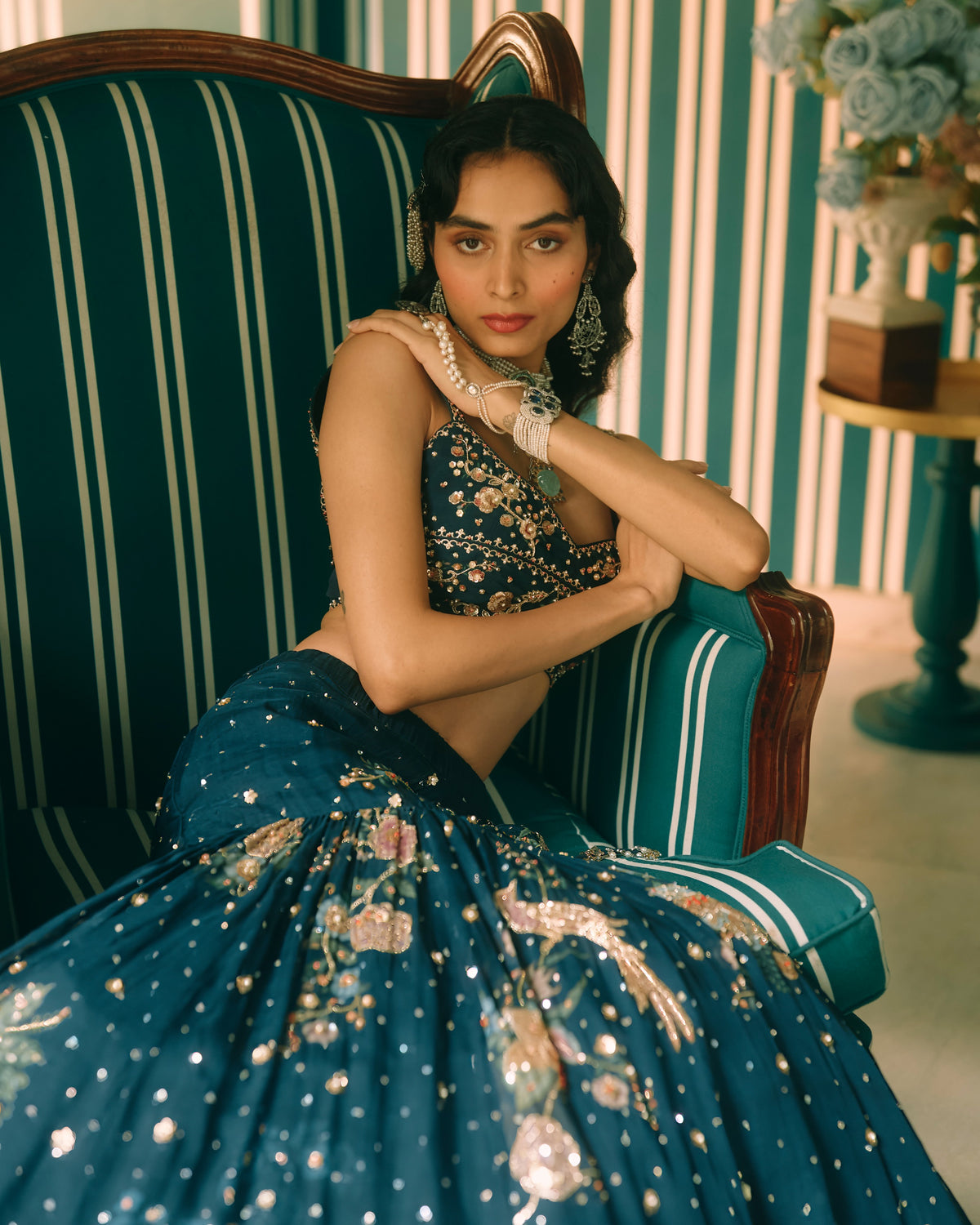 Whimsy Midnight Blue Lehenga Set