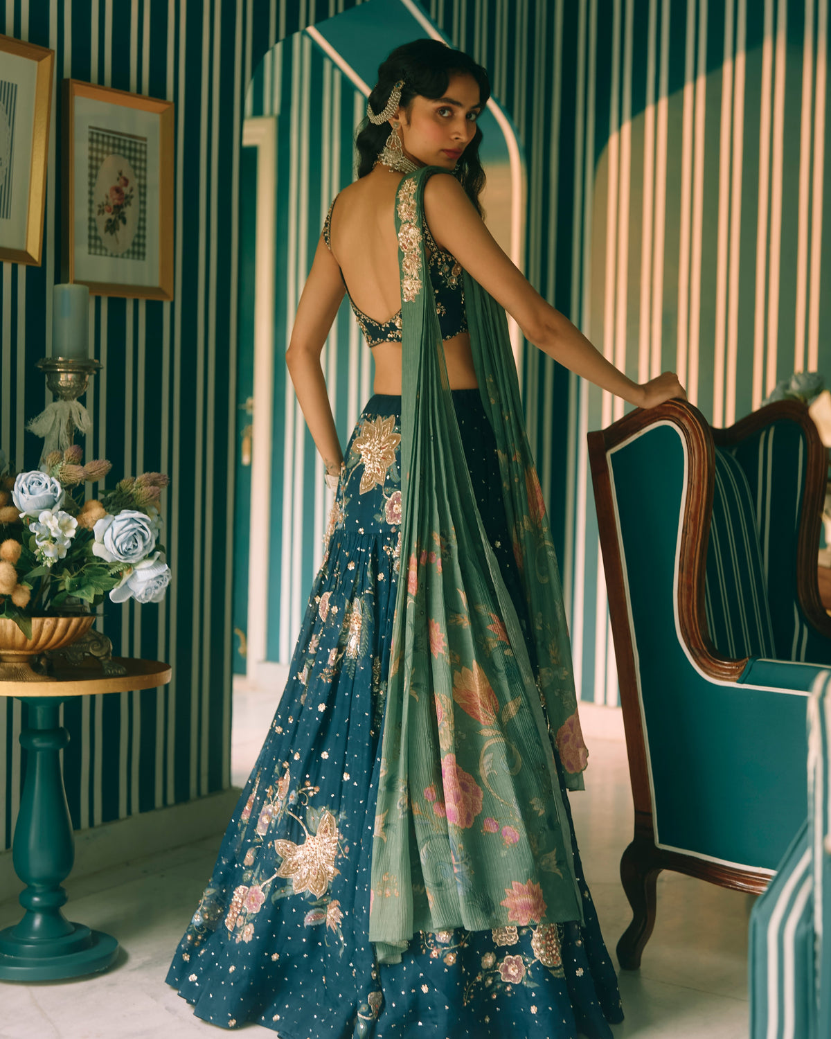 Whimsy Midnight Blue Lehenga Set