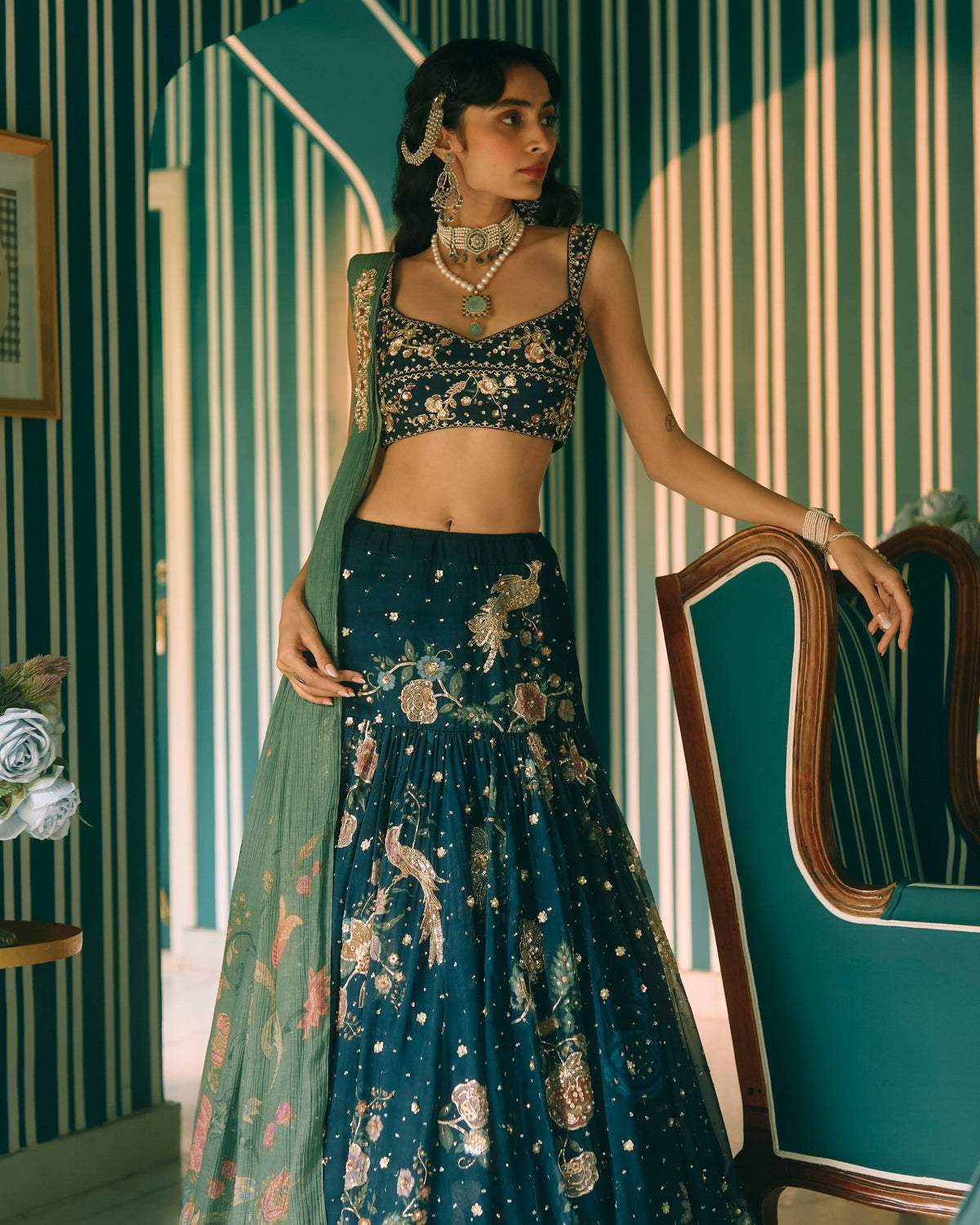 Whimsy Midnight Blue Lehenga Set