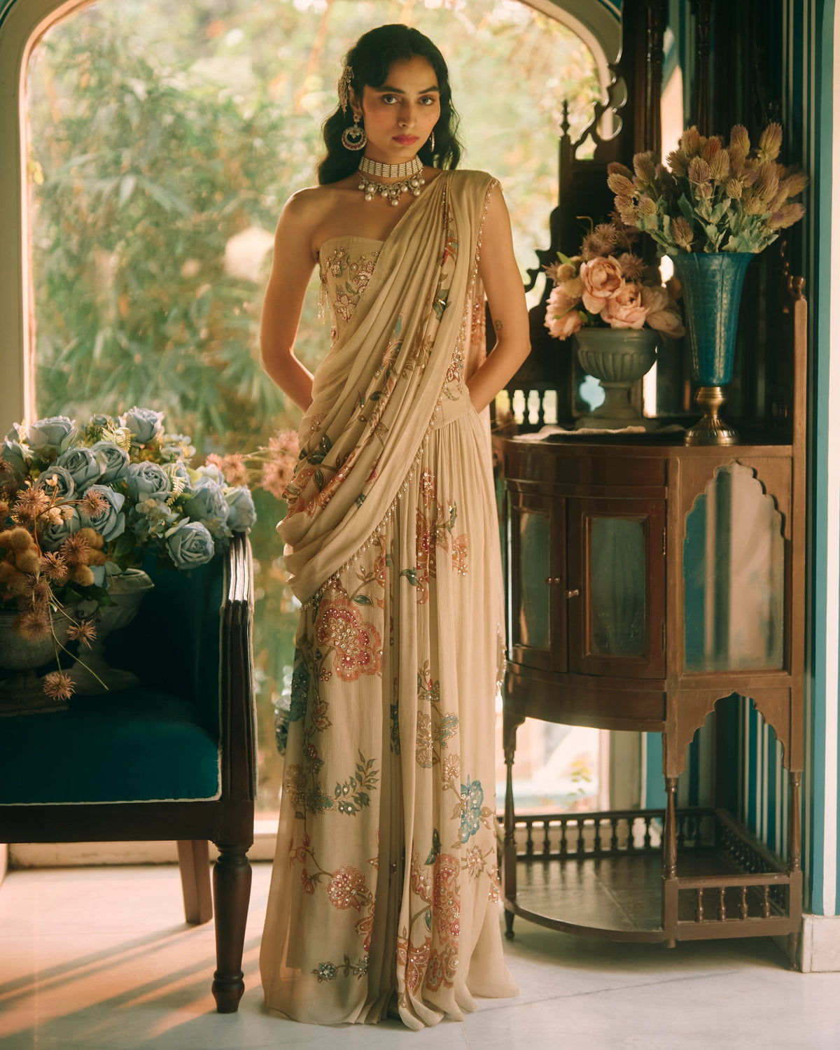Magnolia Ivory Sari Set
