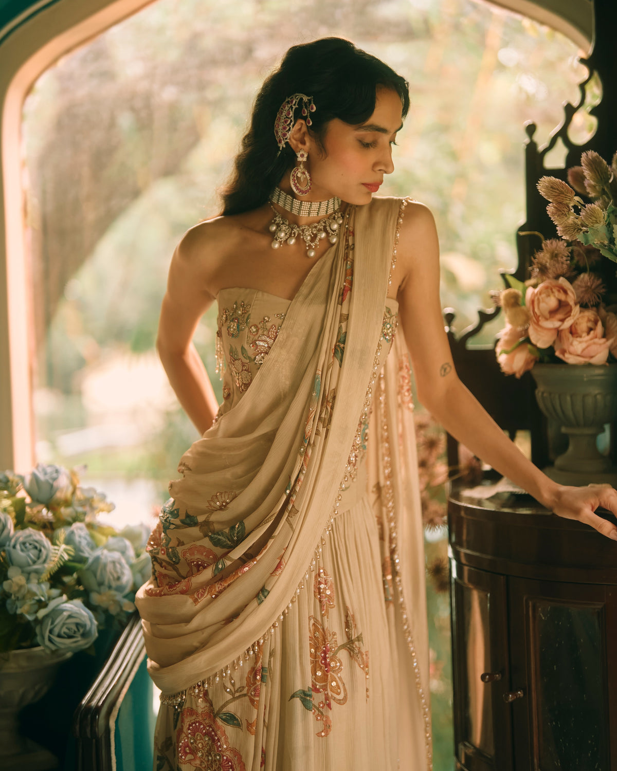 Magnolia Ivory Sari Set