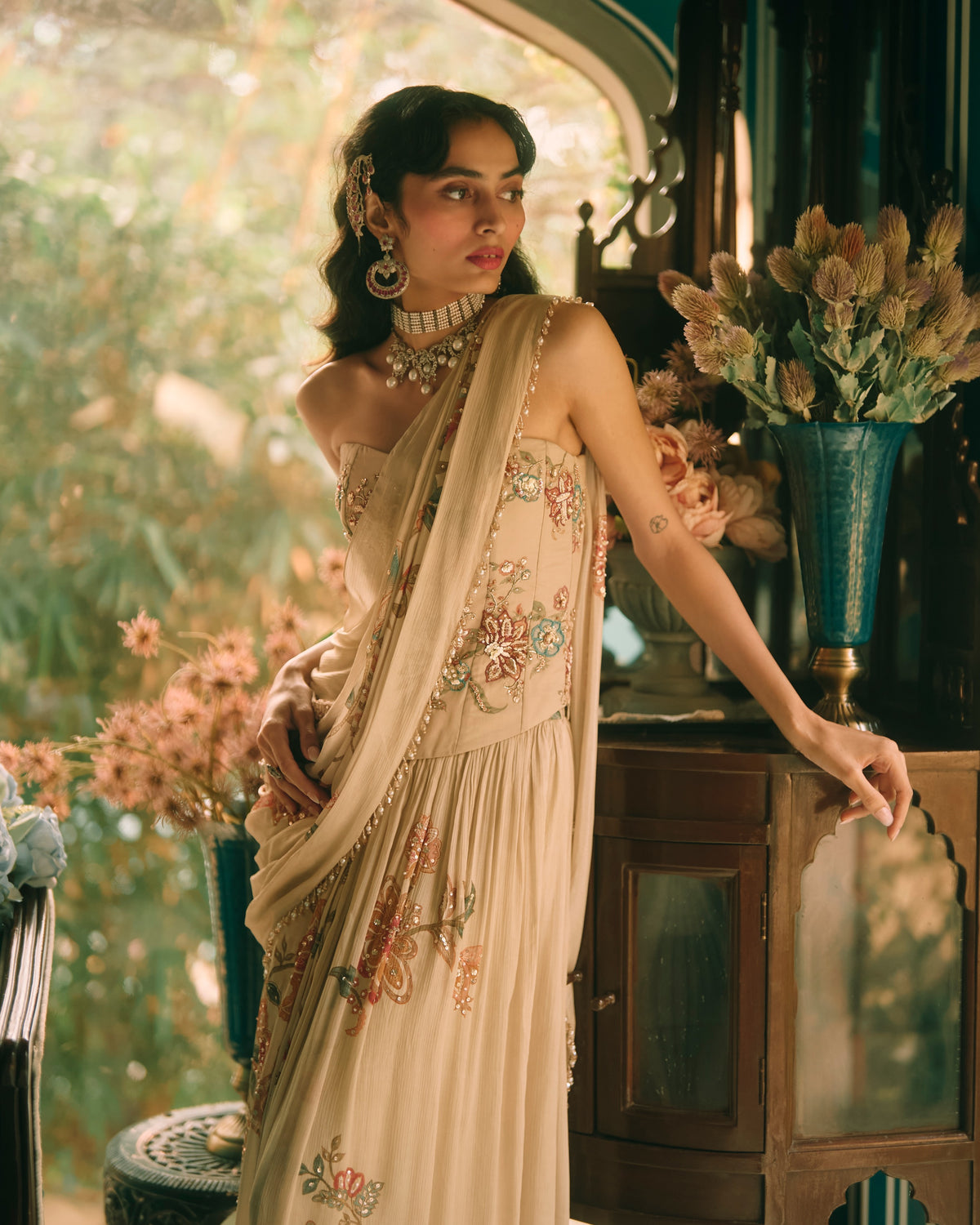 Magnolia Ivory Sari Set