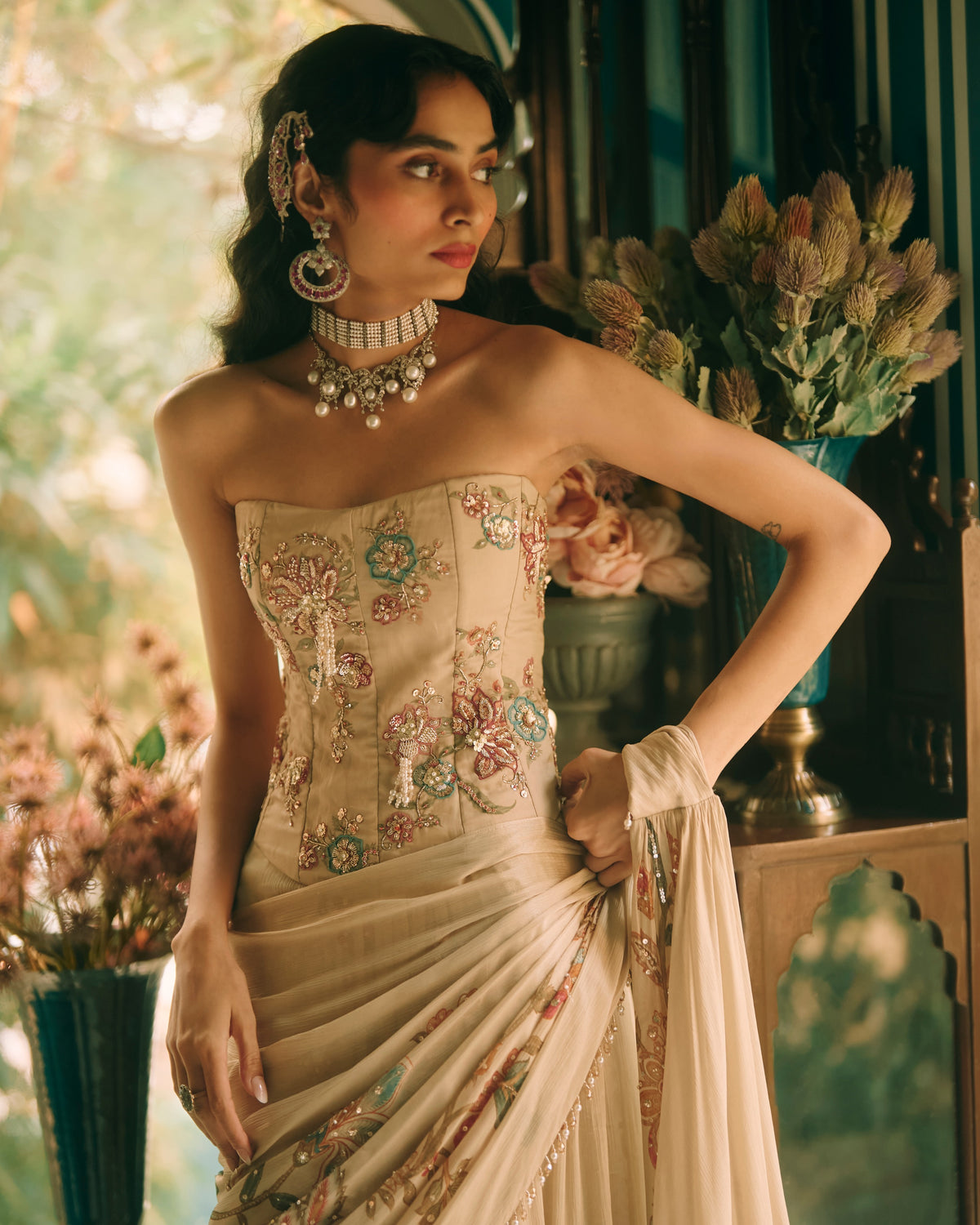 Magnolia Ivory Sari Set