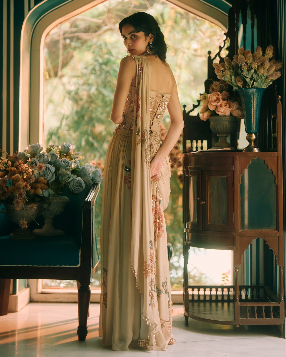 Magnolia Ivory Sari Set