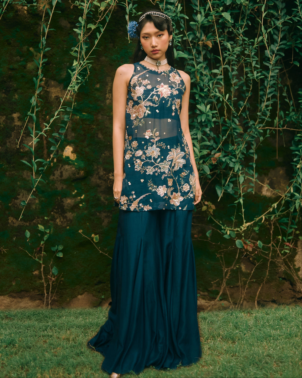 Moonbeam Berry Blue Kurti Set