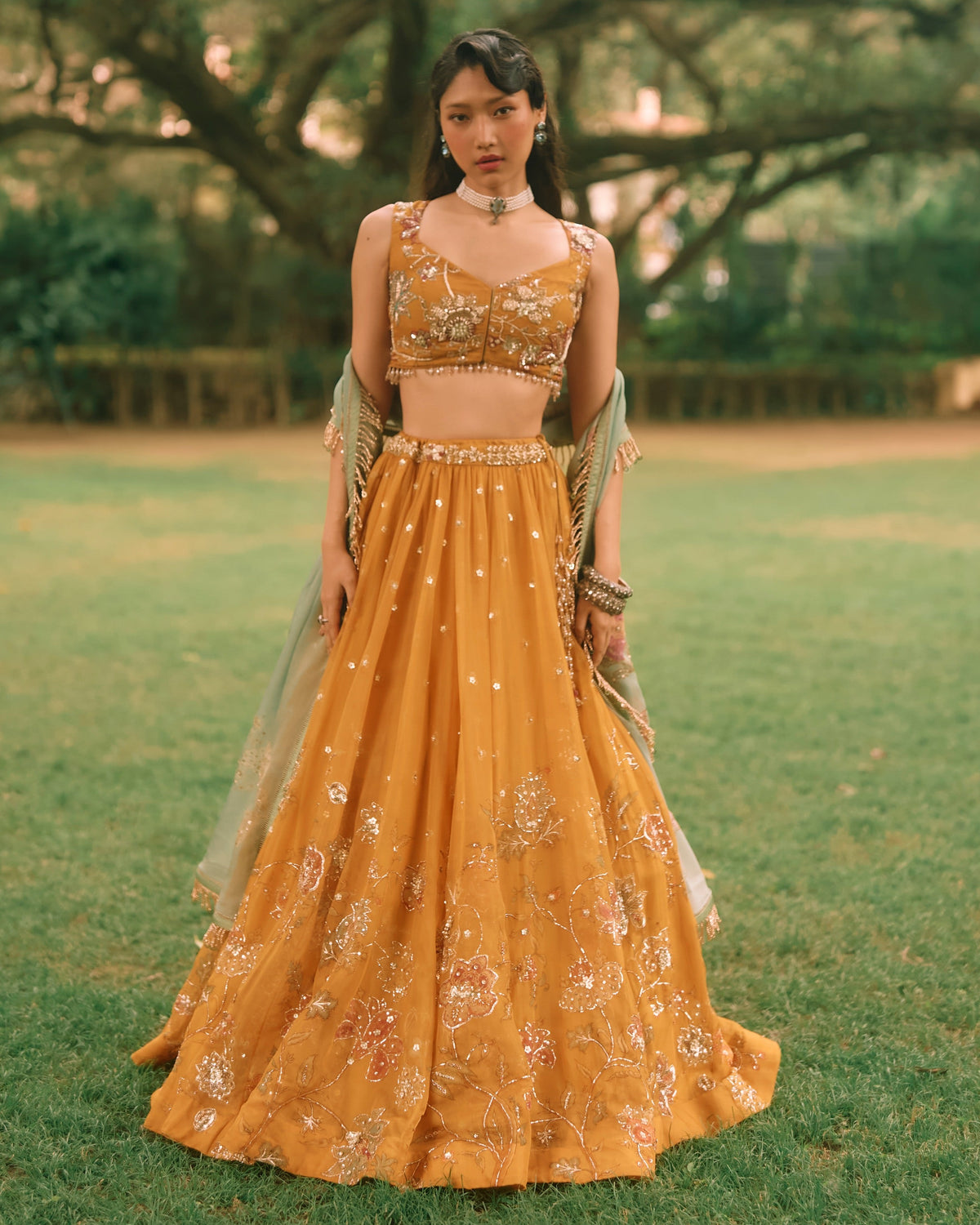 Elinor Mustard Yellow Lehenga Set