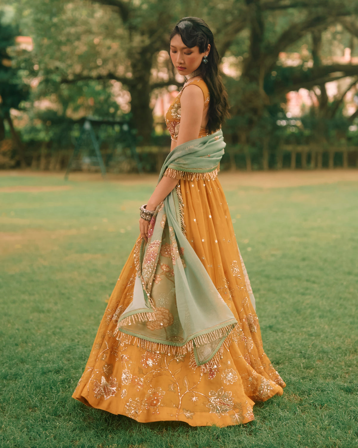Elinor Mustard Yellow Lehenga Set
