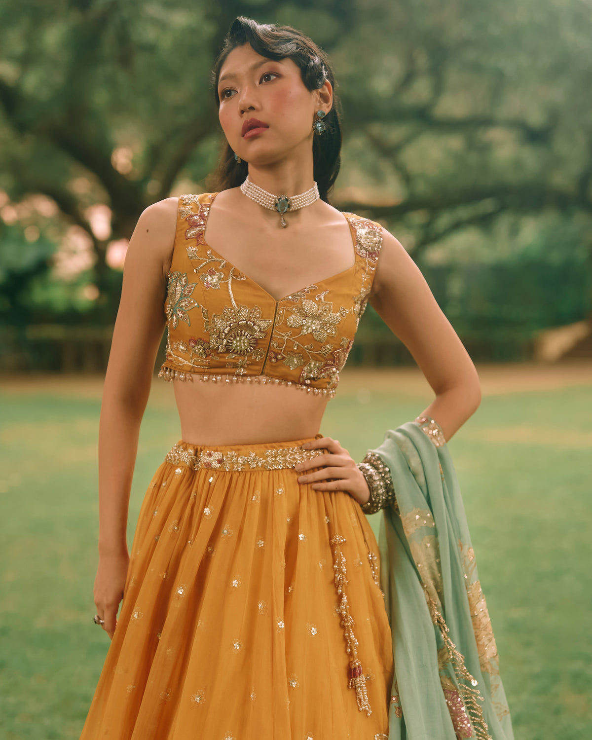 Elinor Mustard Yellow Lehenga Set