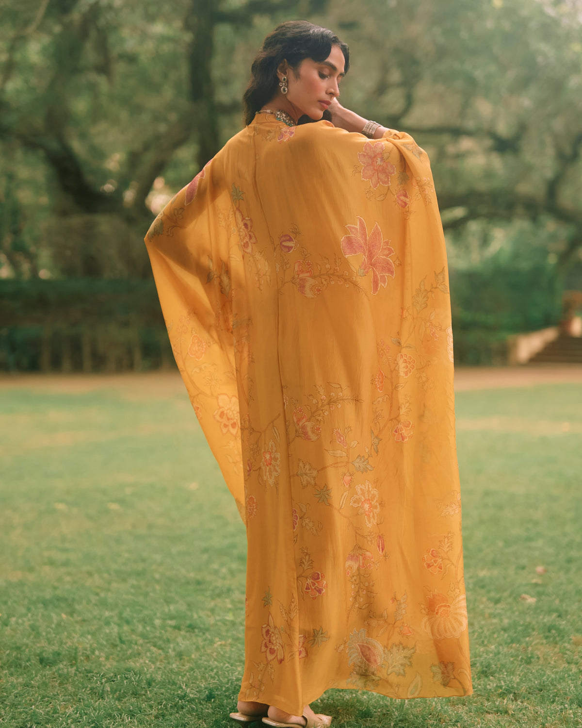 Elin Mustard Yellow Kaftan