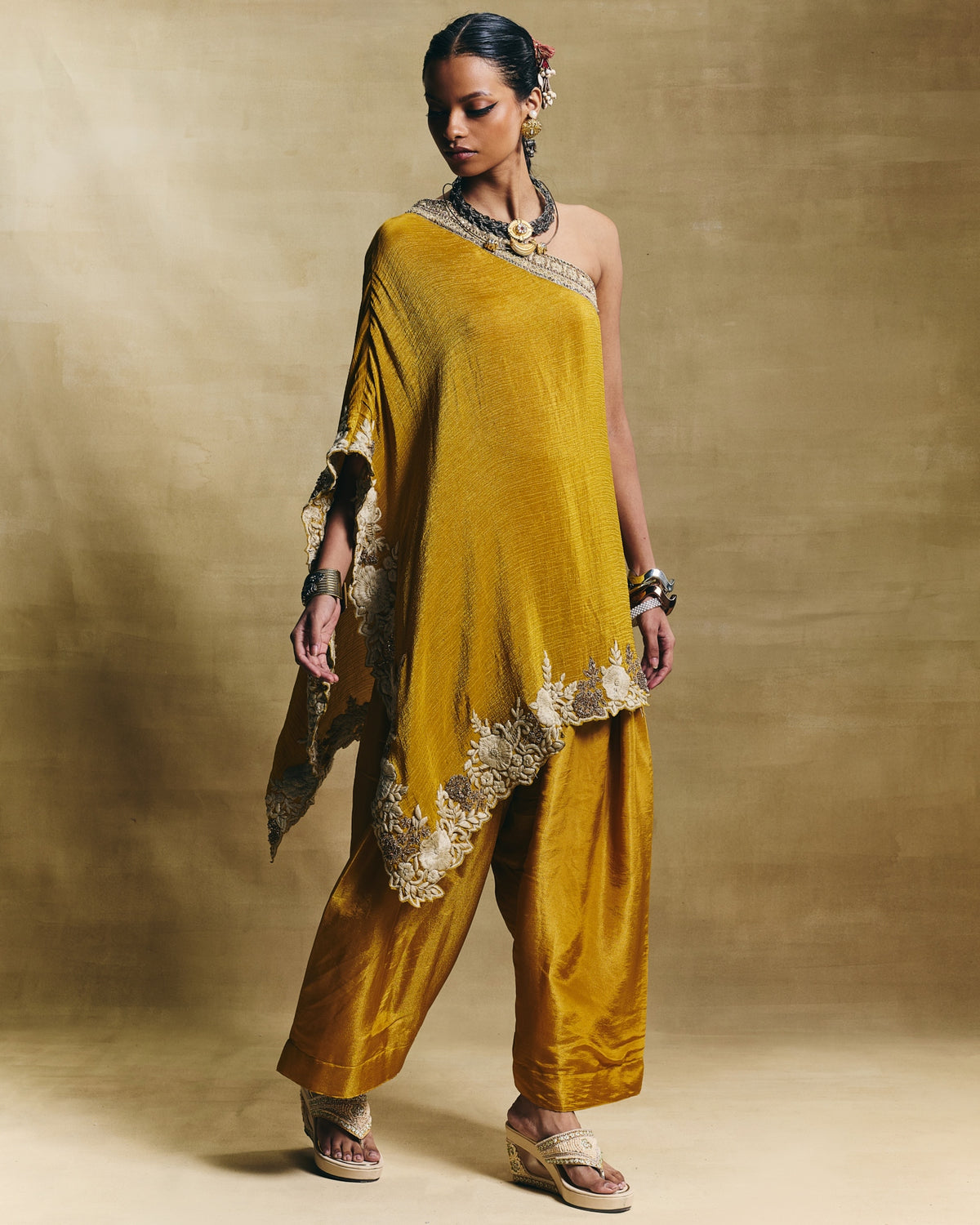 Nazma One shoulder Kurta Set