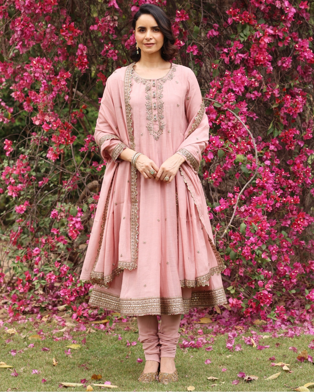 Pink Gul Sadaf Anarkali Set