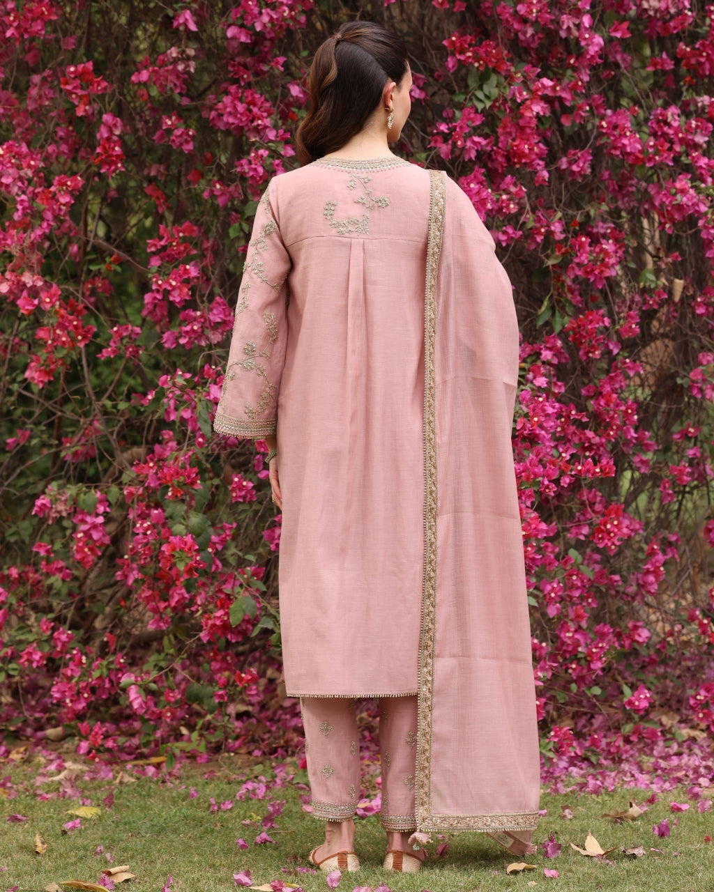 Pink Vrinda Dori Kurta Set