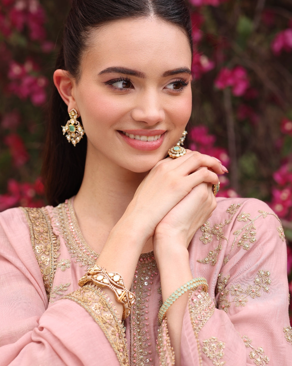 Pink Vrinda Dori Kurta Set