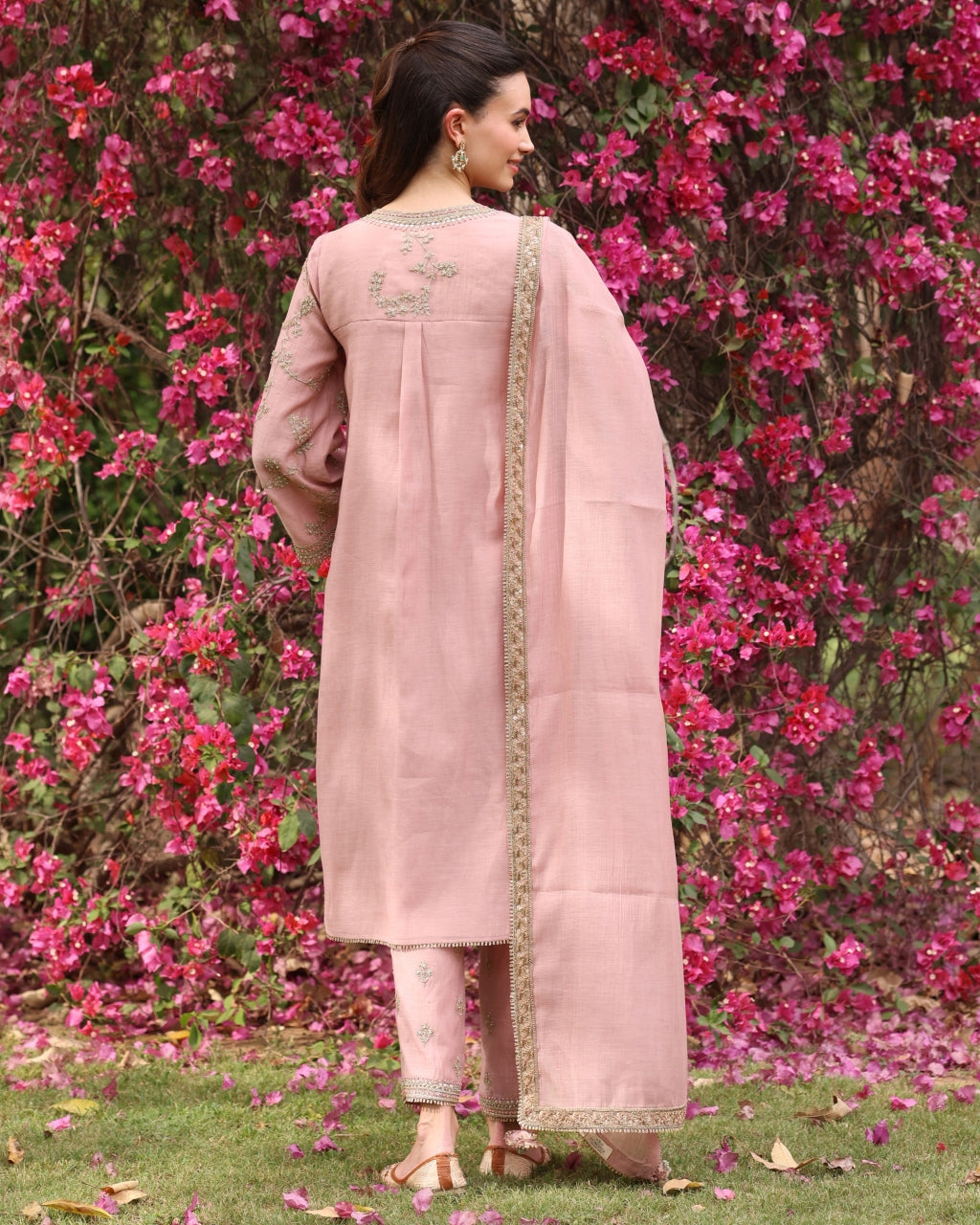 Pink Vrinda Dori Kurta Set