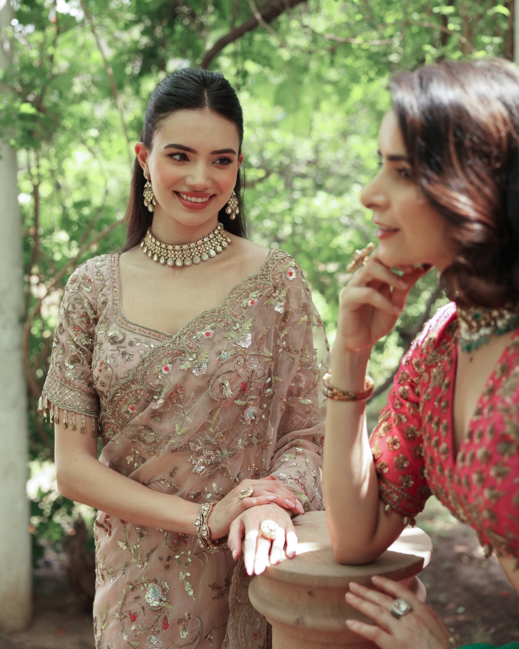 Pink Wedding Bloom Sari
