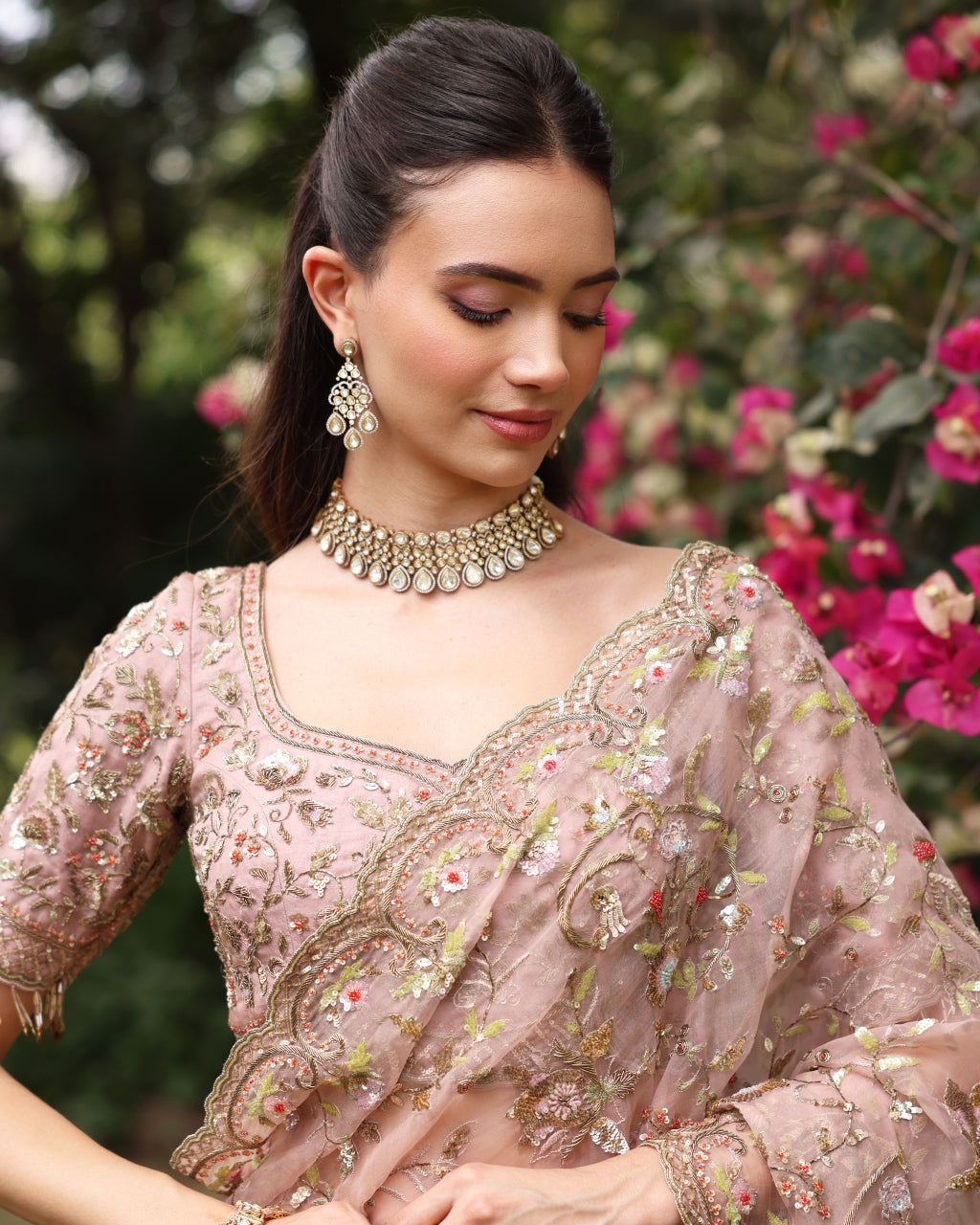 Pink Wedding Bloom Sari