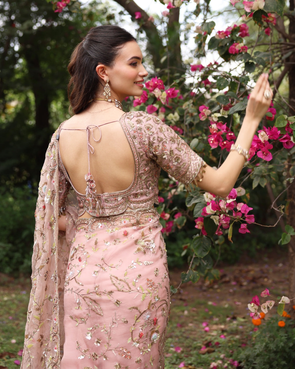 Pink Wedding Bloom Sari