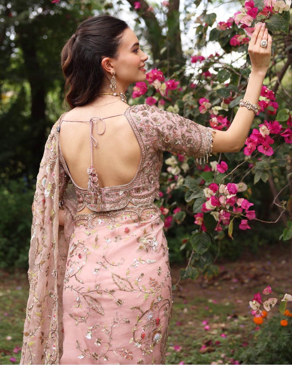 Pink Wedding Bloom Sari