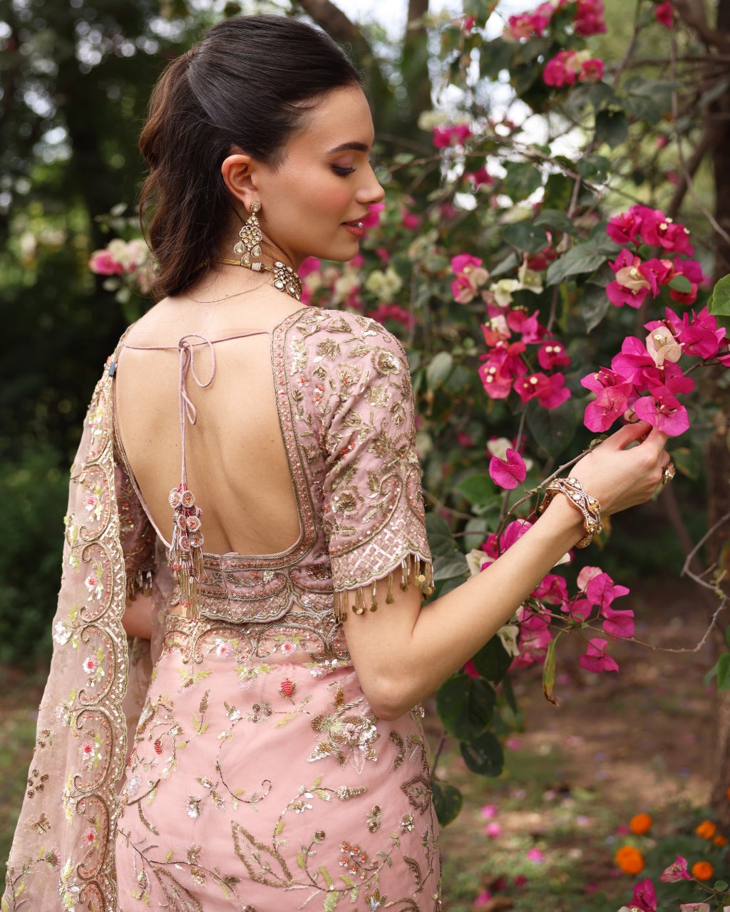 Pink Wedding Bloom Sari