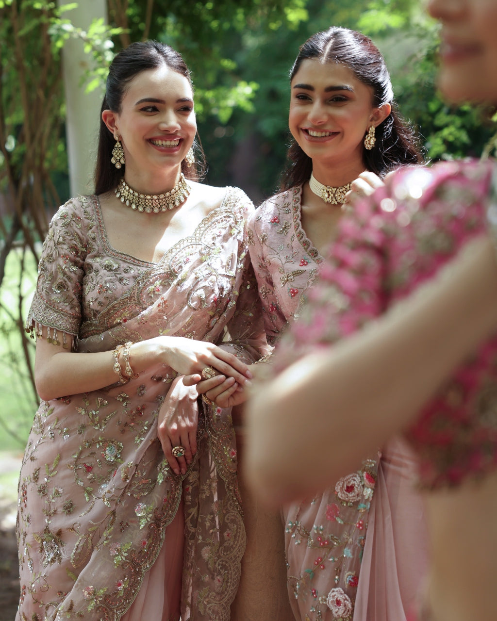 Pink Wedding Bloom Sari