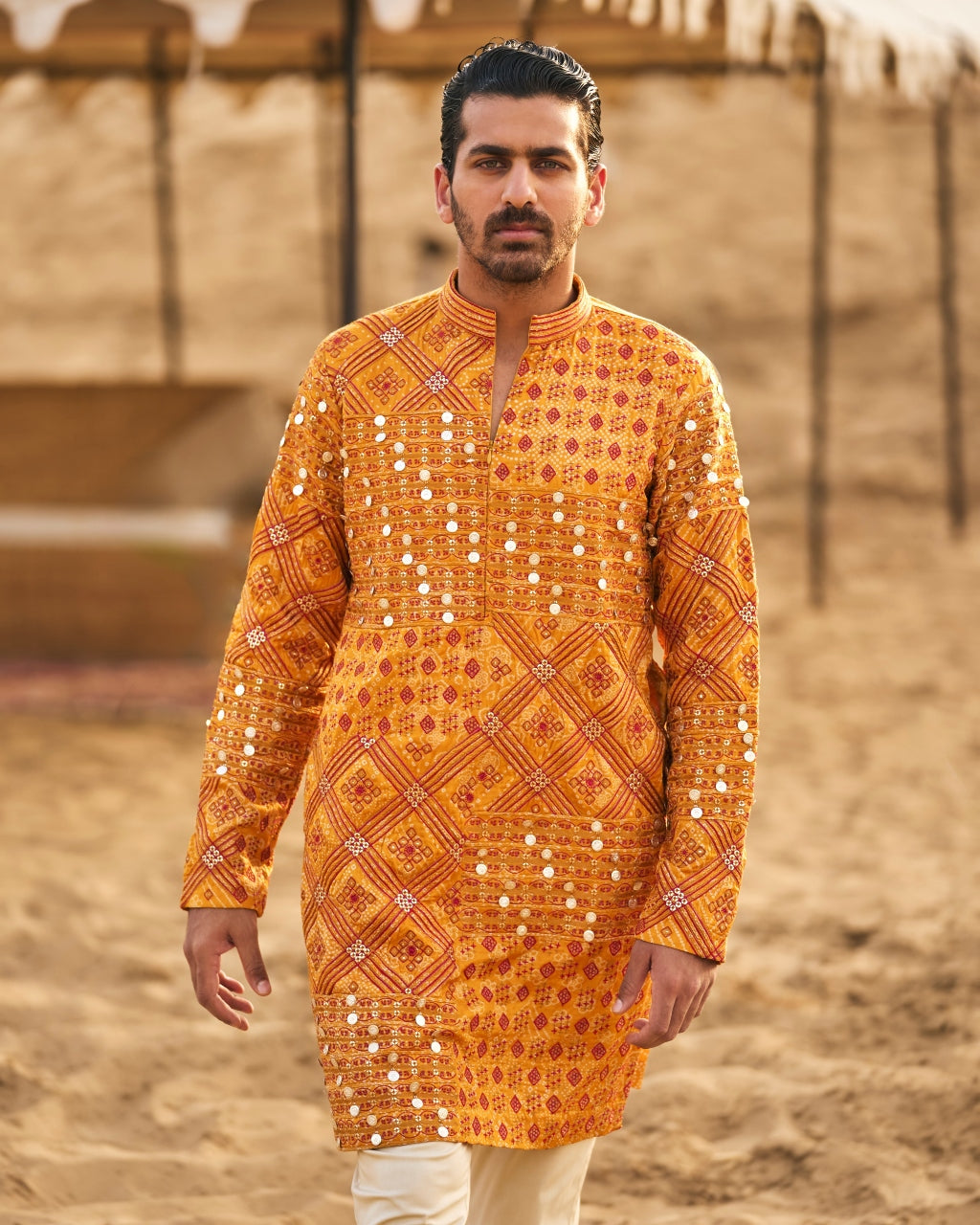 Printed Kasundi Kurta Set