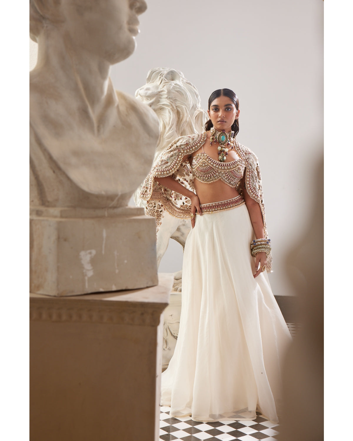 Meadow Embroidered Jacket & Skirt Set By Ridhima Bhasin