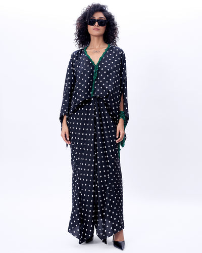 Black Levy Dress With Embroidery